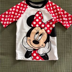 Disney Minnie Mouse Red & White Polka Dot Kids Rash Guard